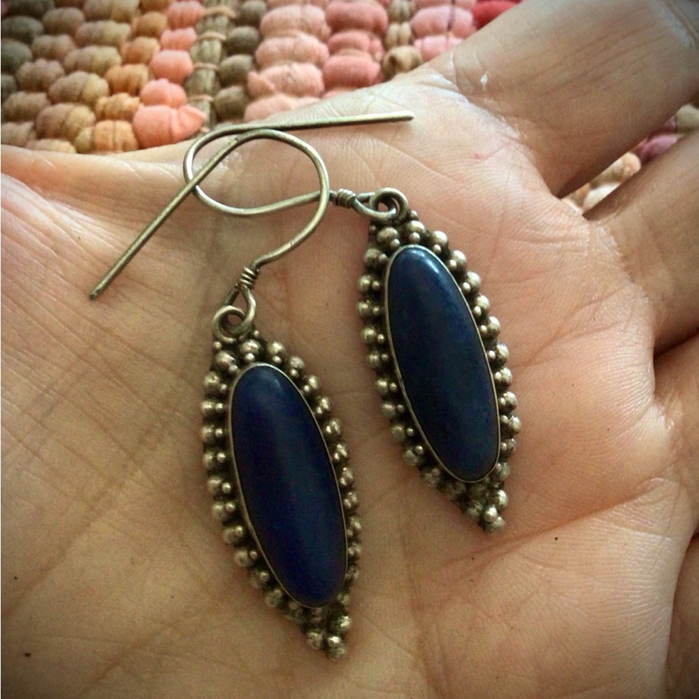 Sterling Silver Blue Lapis Earrings!